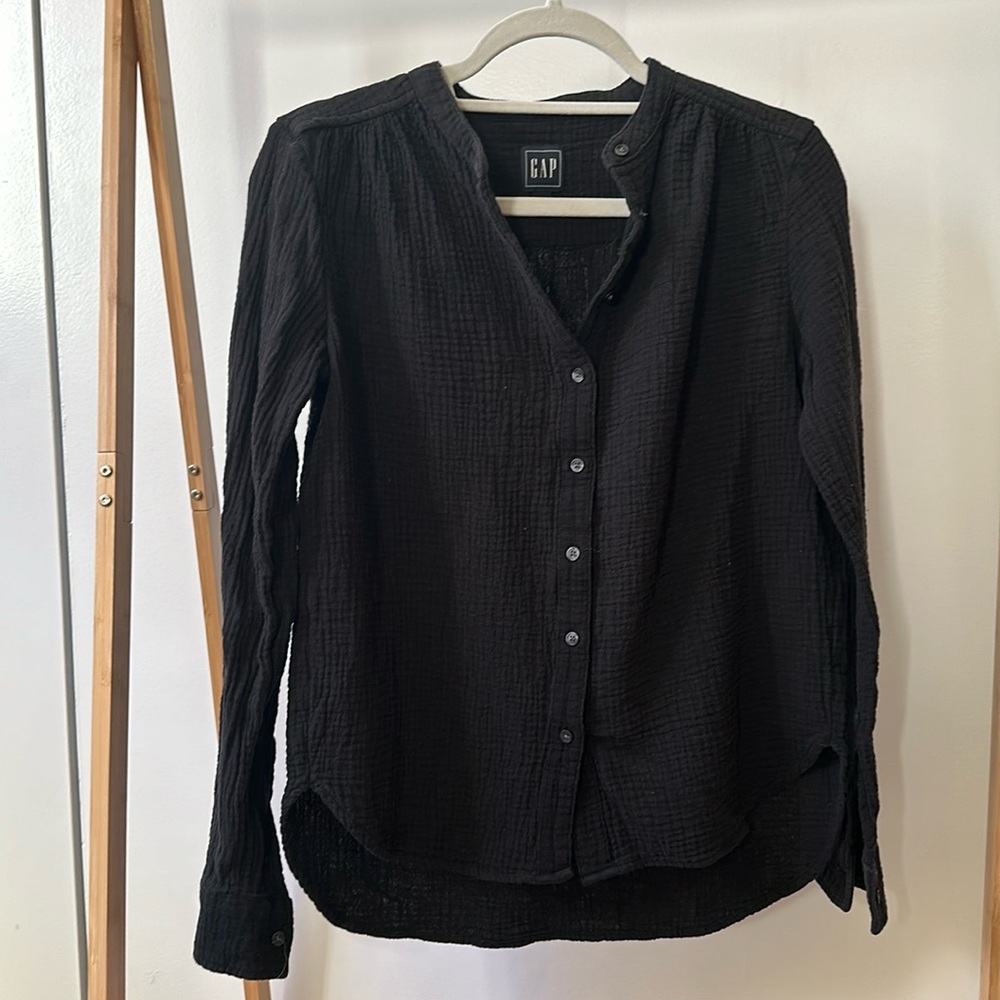 Black woven blouse